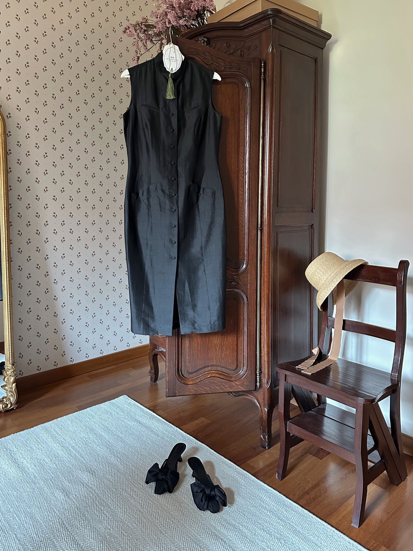 100% Silk Black Dress