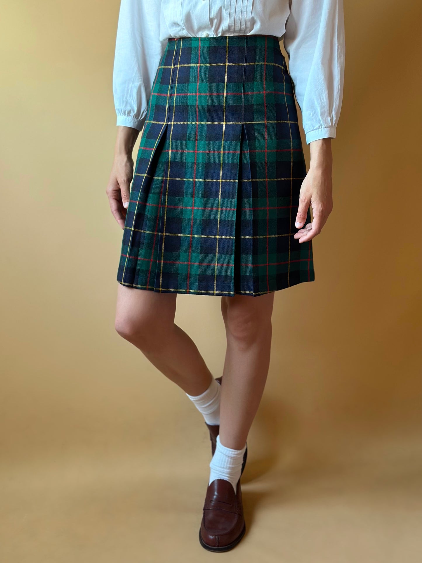 Vintage Deadstock Pure Wool Tartan Mini Skirt