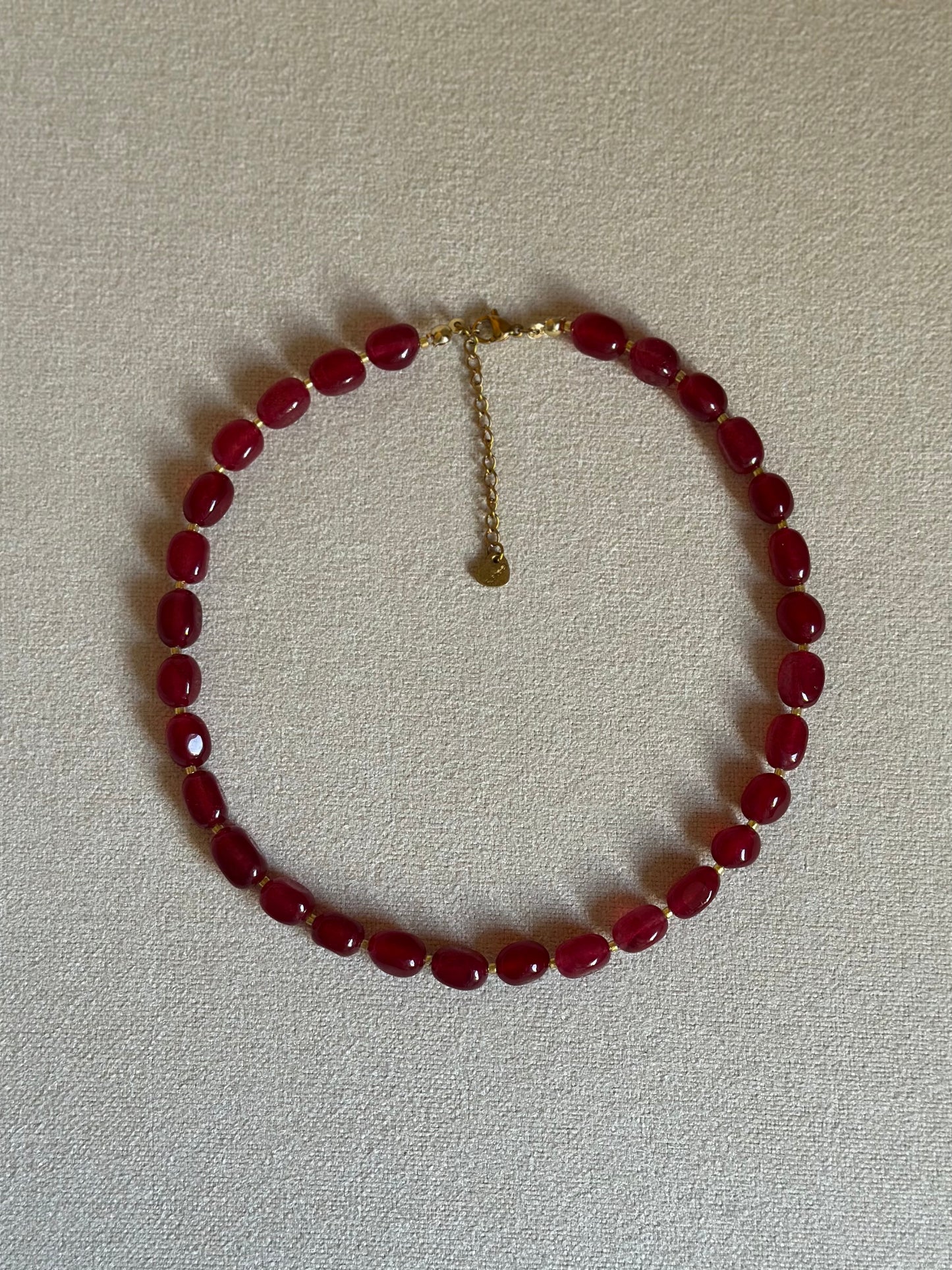 Vintage Garnet Necklace With Golden Details