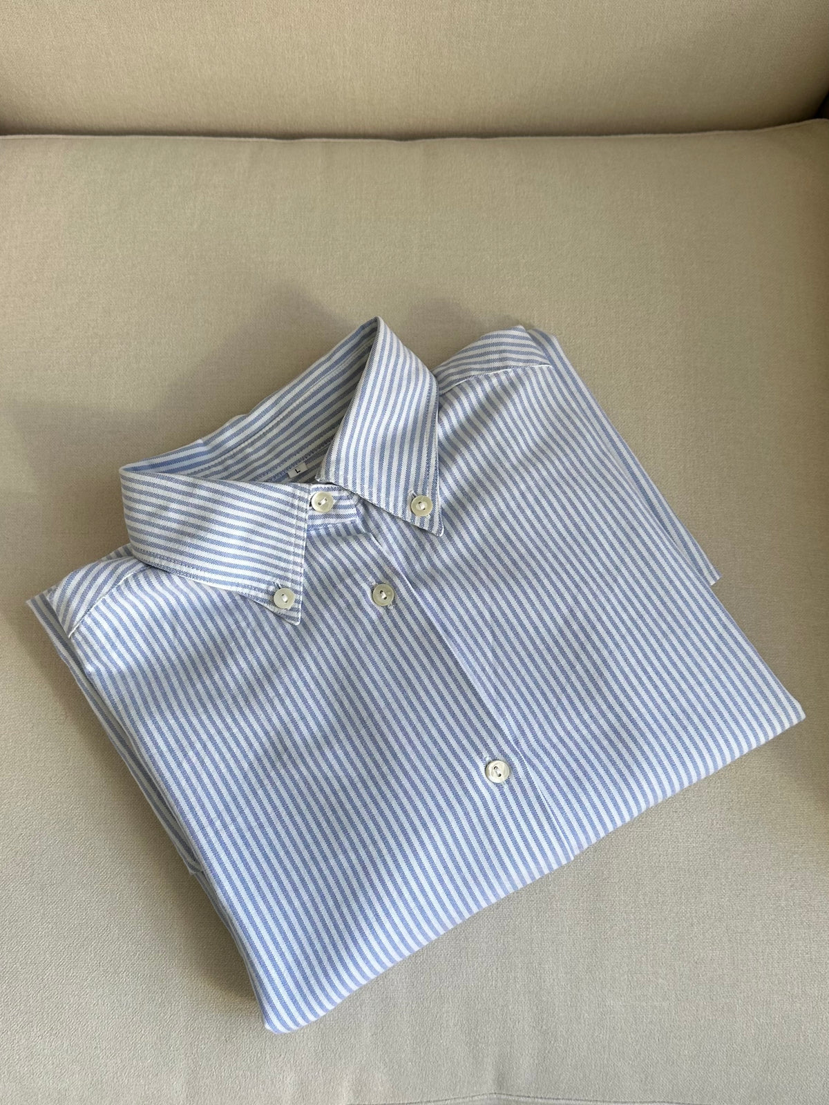 Light Blue & White Striped Cotton Shirt