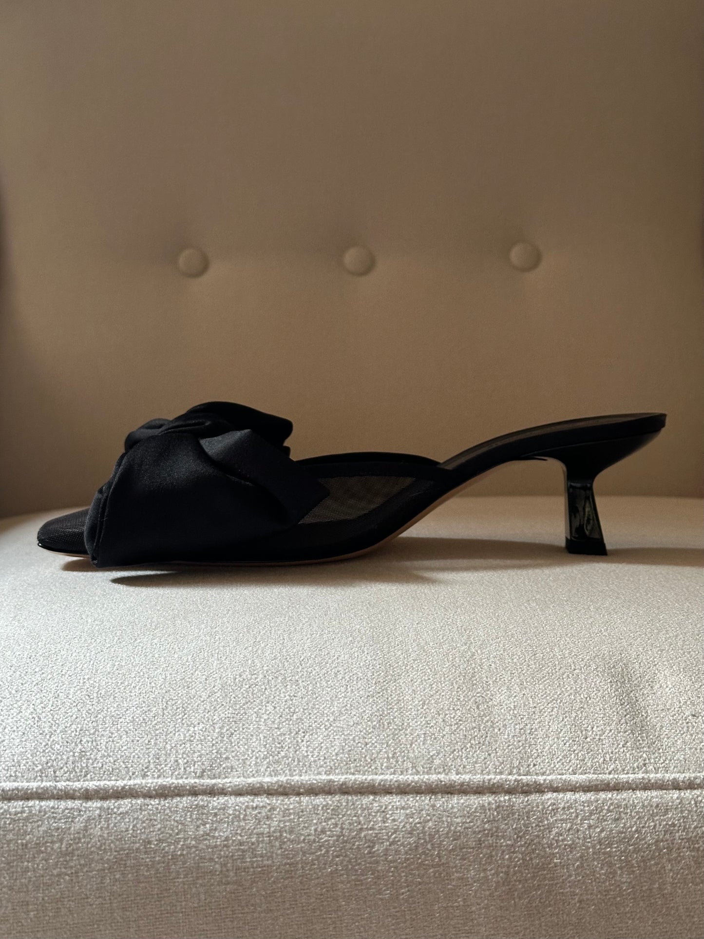 Black Bow Mules by Aylin Koenig