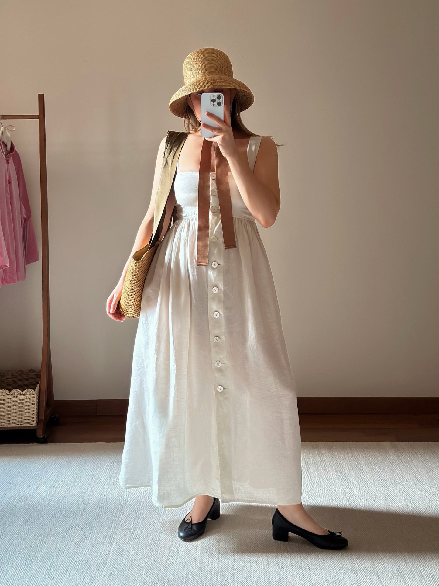 Max Mara Empire Waist Linen Dress