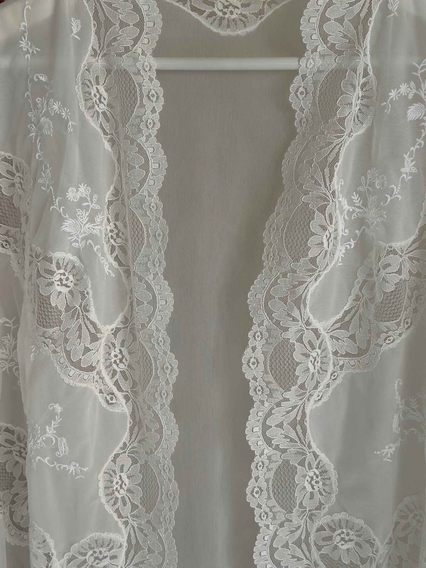 Set Of Lace Trimmed Nightgown and Dressing Gown