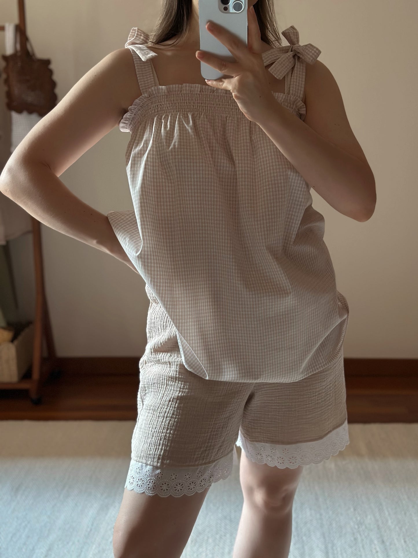 Muslin & Lace Shorts