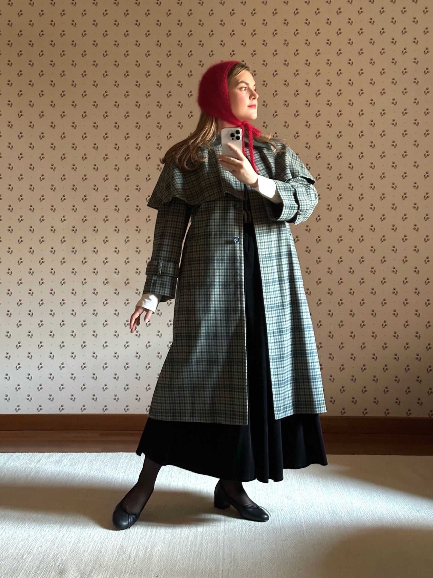 Green Tartan Cape Coat