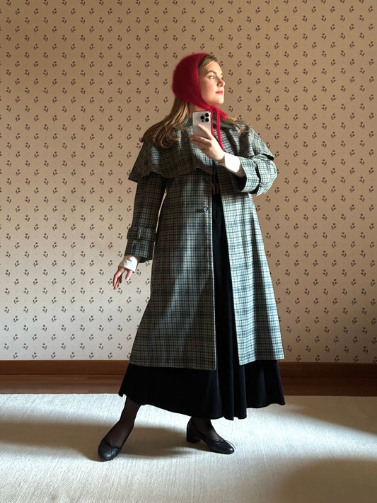 Green Tartan Cape Coat