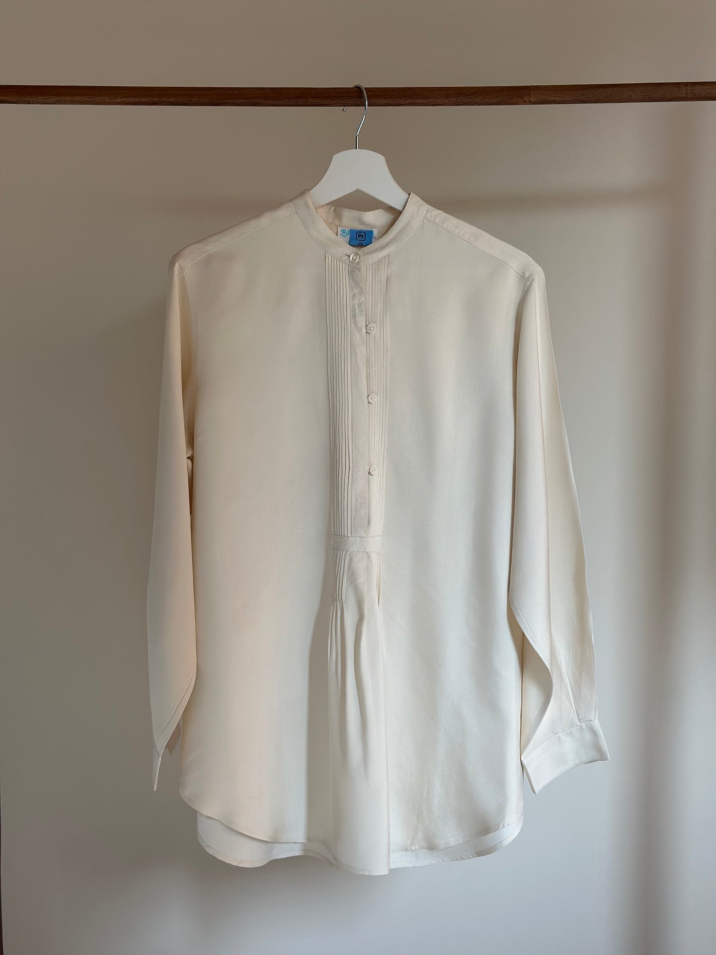 100% Silk Ivory White Blouse
