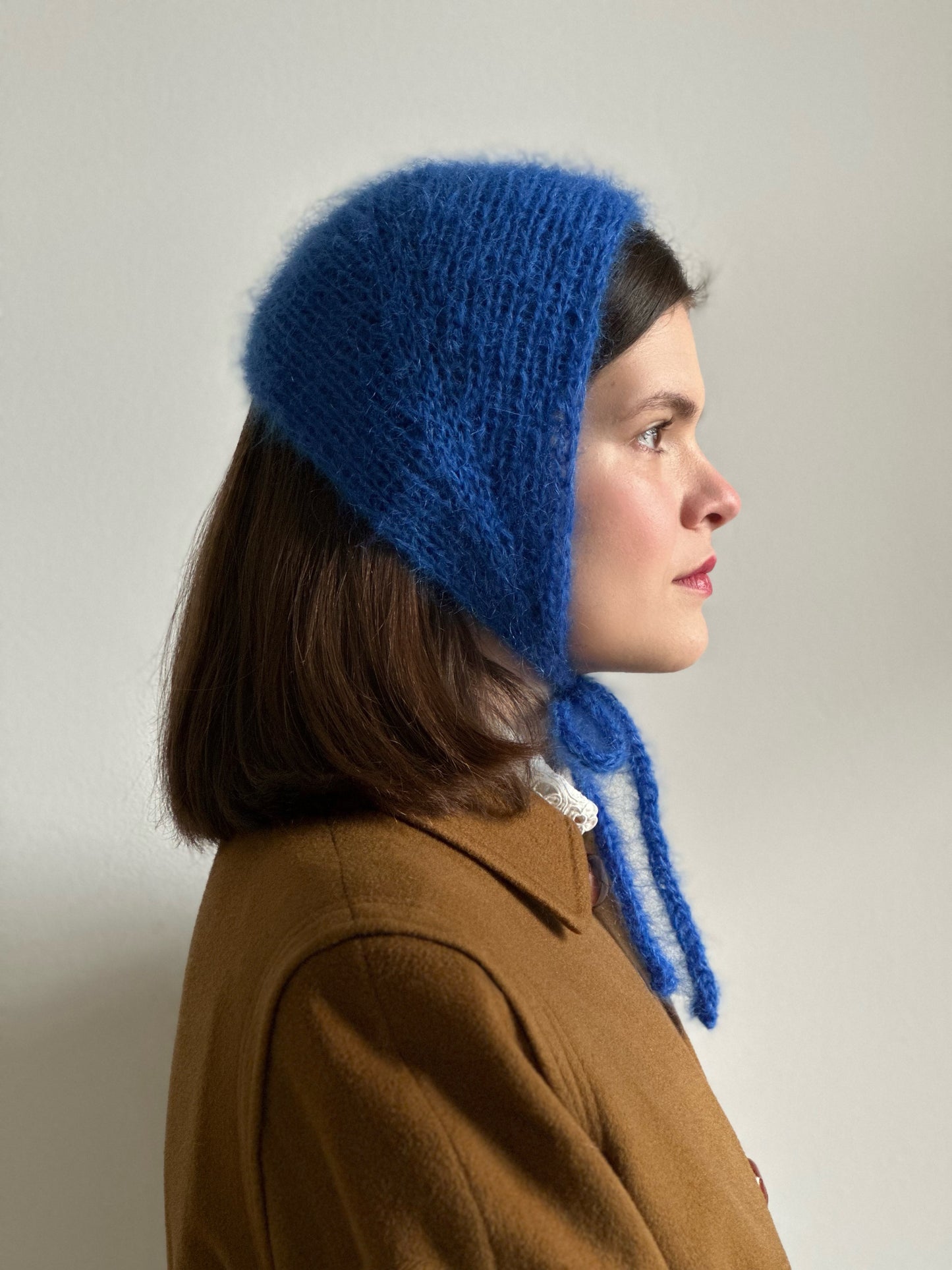 Handmade Silk & Mohair Bonnet - Electric Blue