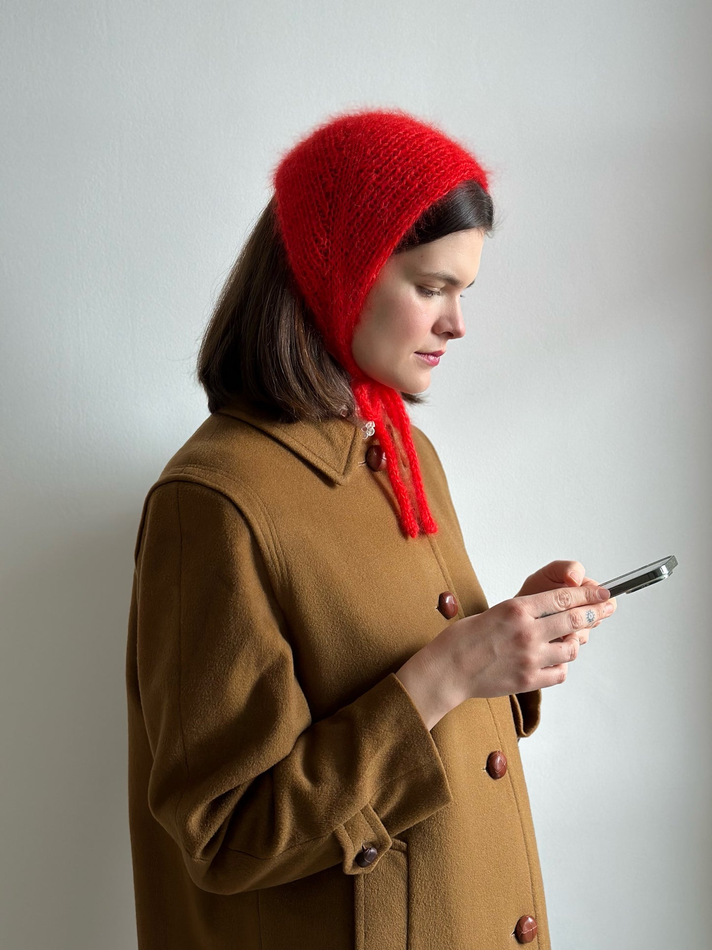 Handmade Silk & Mohair Bonnet - Scarlet Red