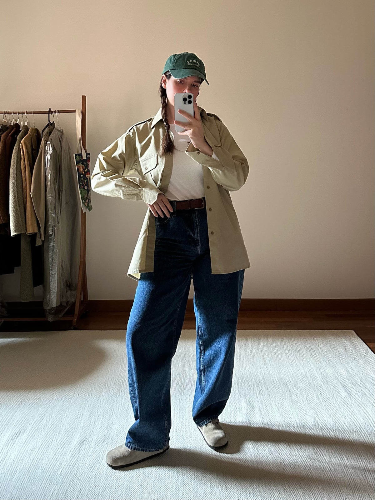 Light Khaki Cotton Military Shirt