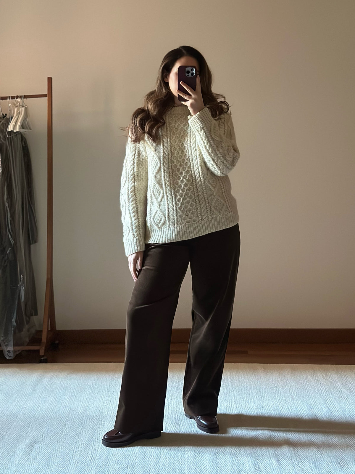 White Irish Cable Knit Sweater