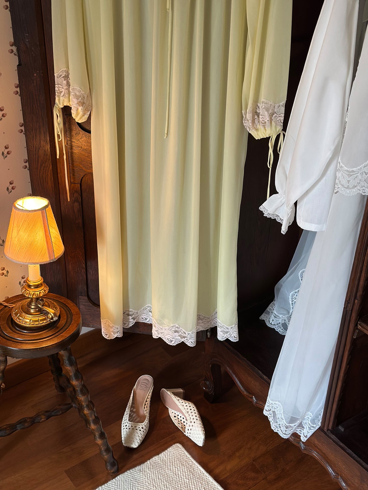 Vintage Pastel Yellow Long Nightgown