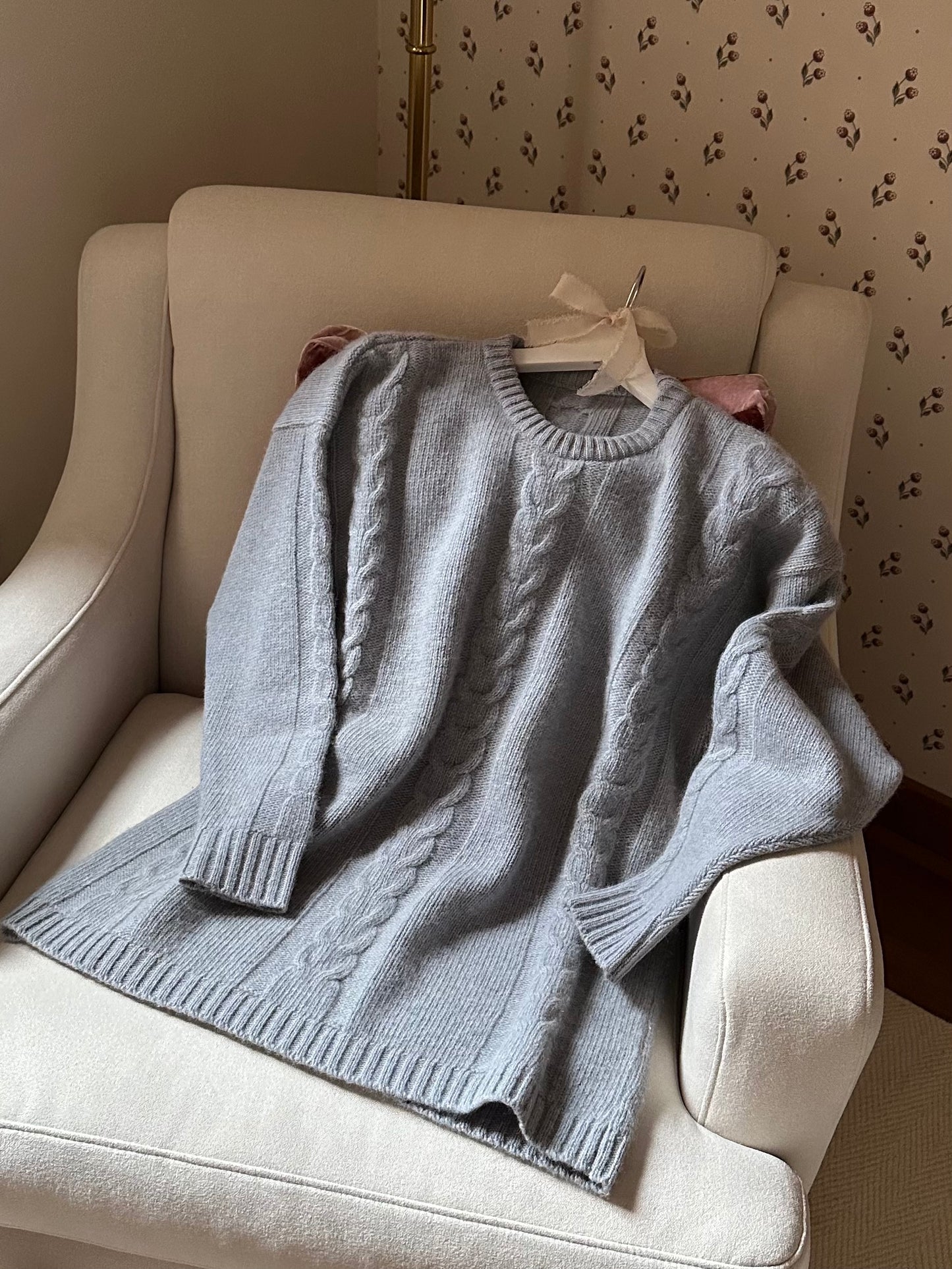 Lambswool & Angora Powder Blue Sweater
