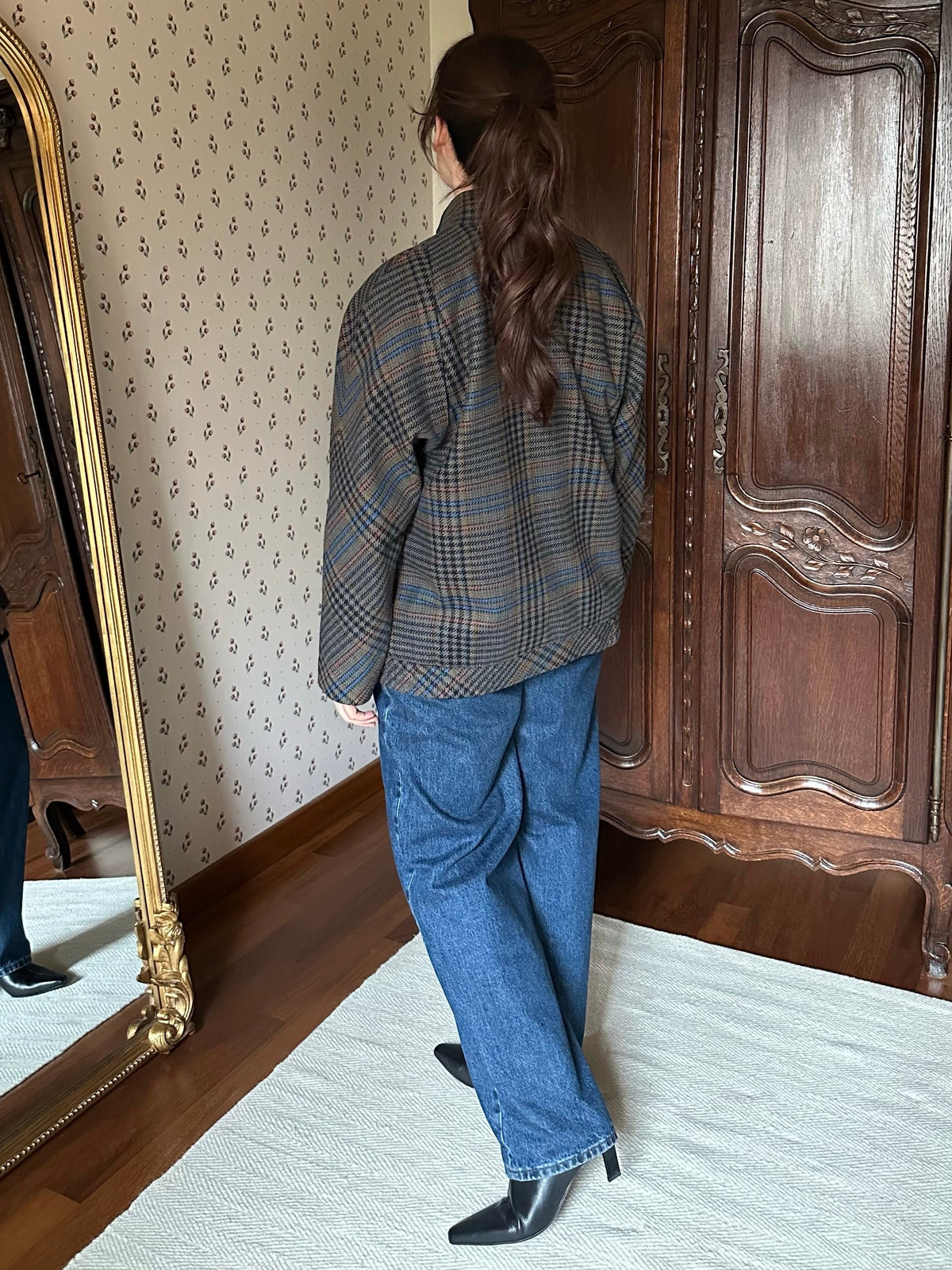 Tartan Wool Bomber Jacket