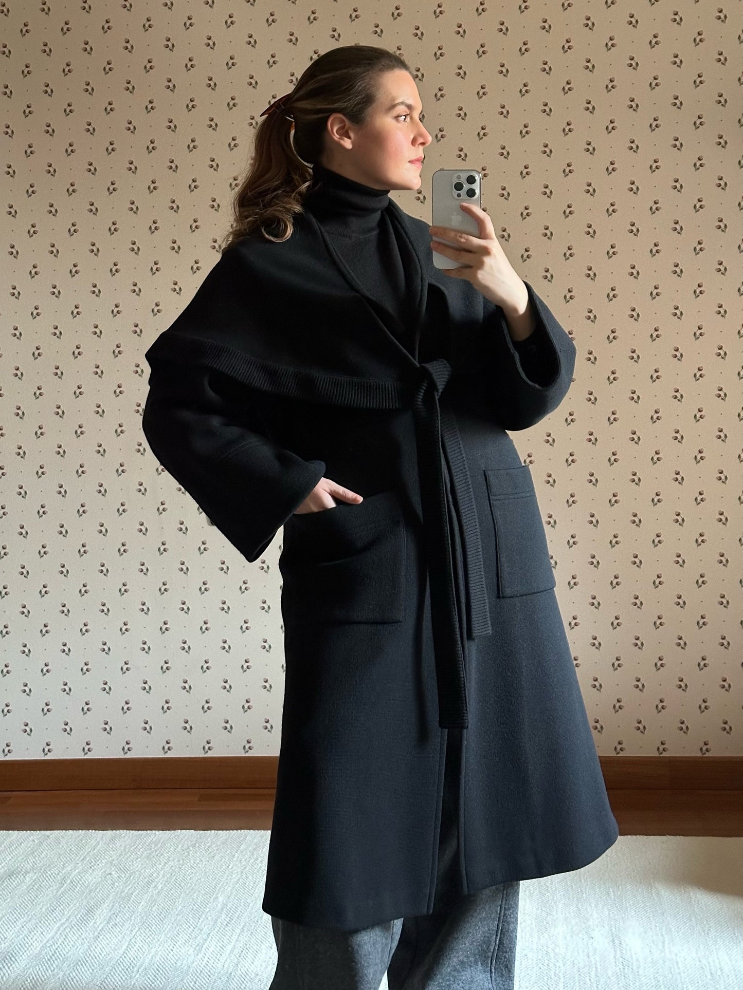Vintage Black Cape Coat