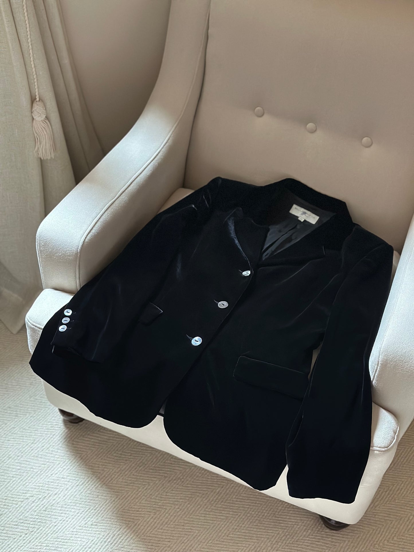 Black Silk Velvet Blazer