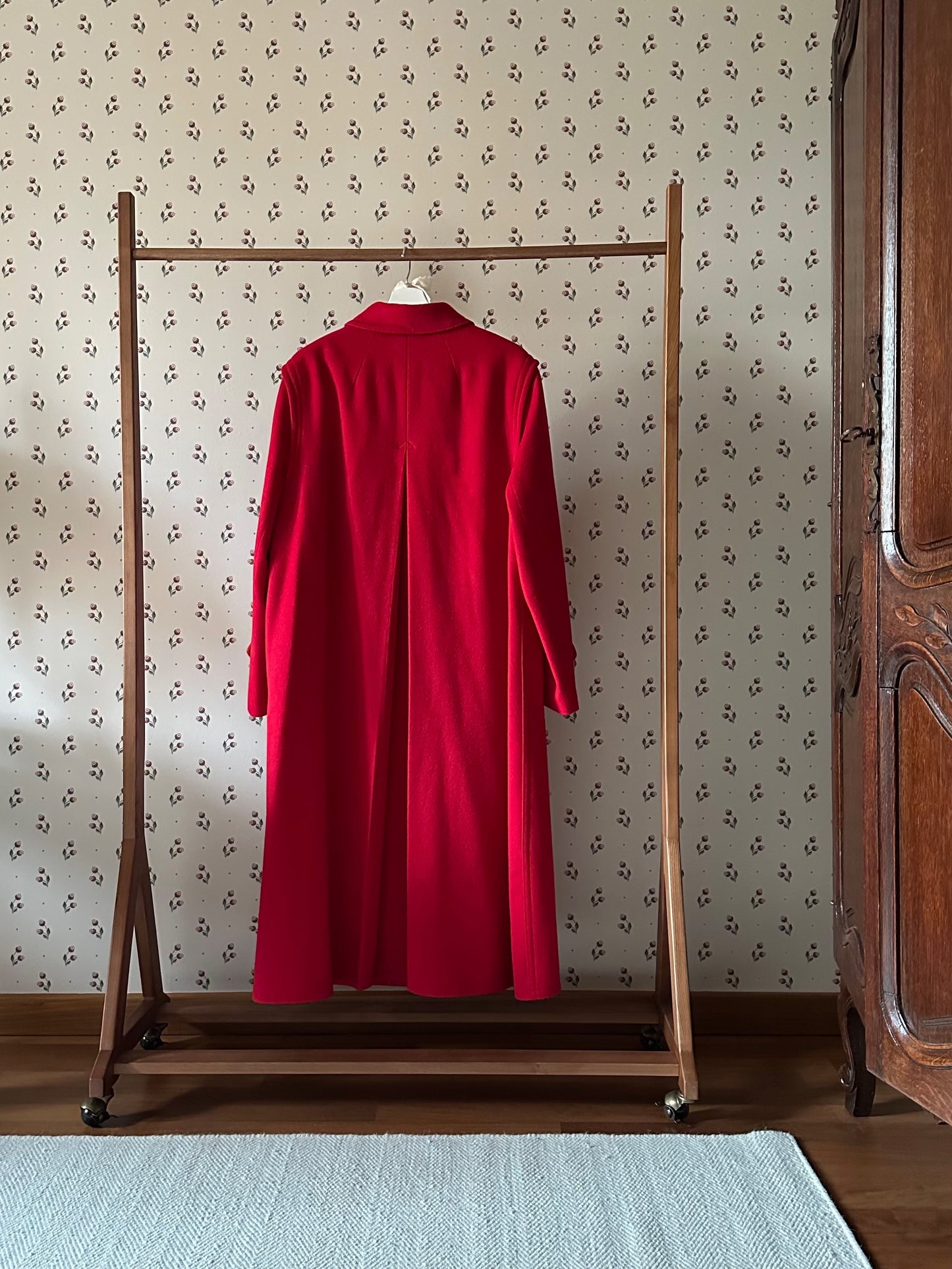 Pure Wool Scarlet Red Loden Coat