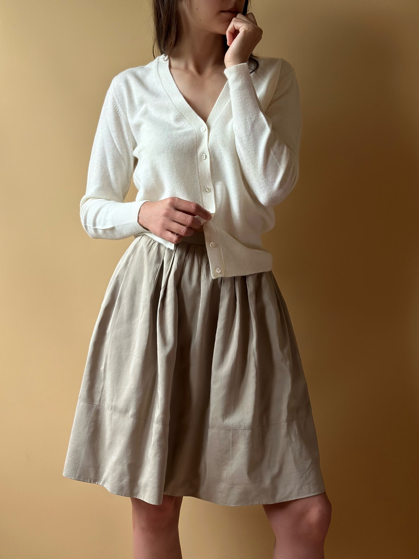 Vintage Miu Miu Taupe Circle Skirt