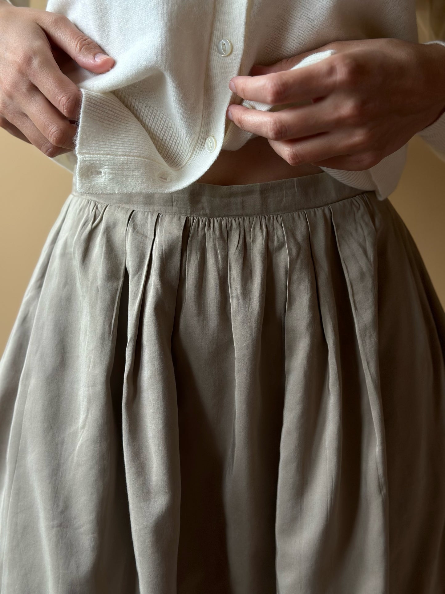 Vintage Miu Miu Taupe Circle Skirt