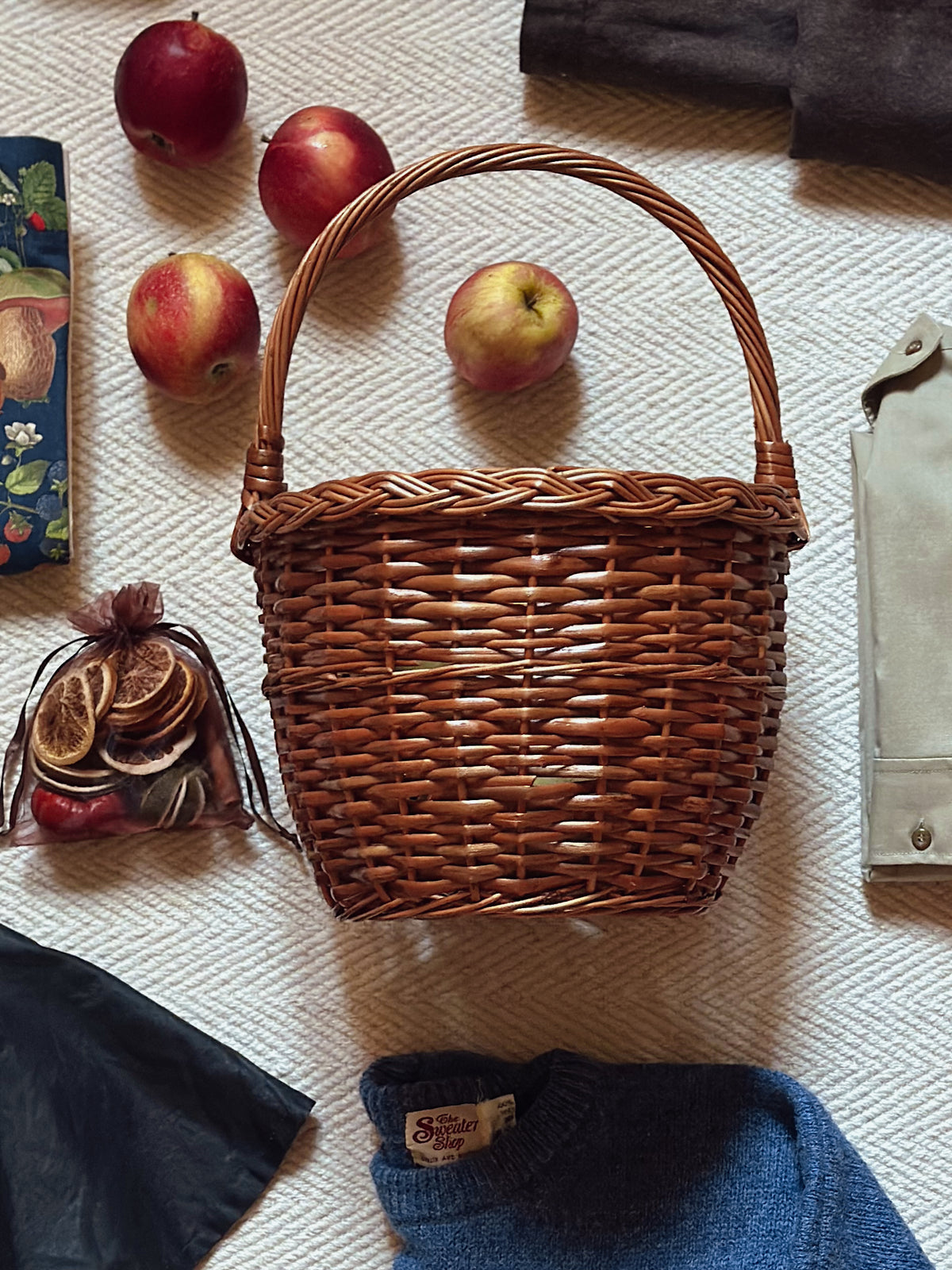 Handmade Round Wicker Basket