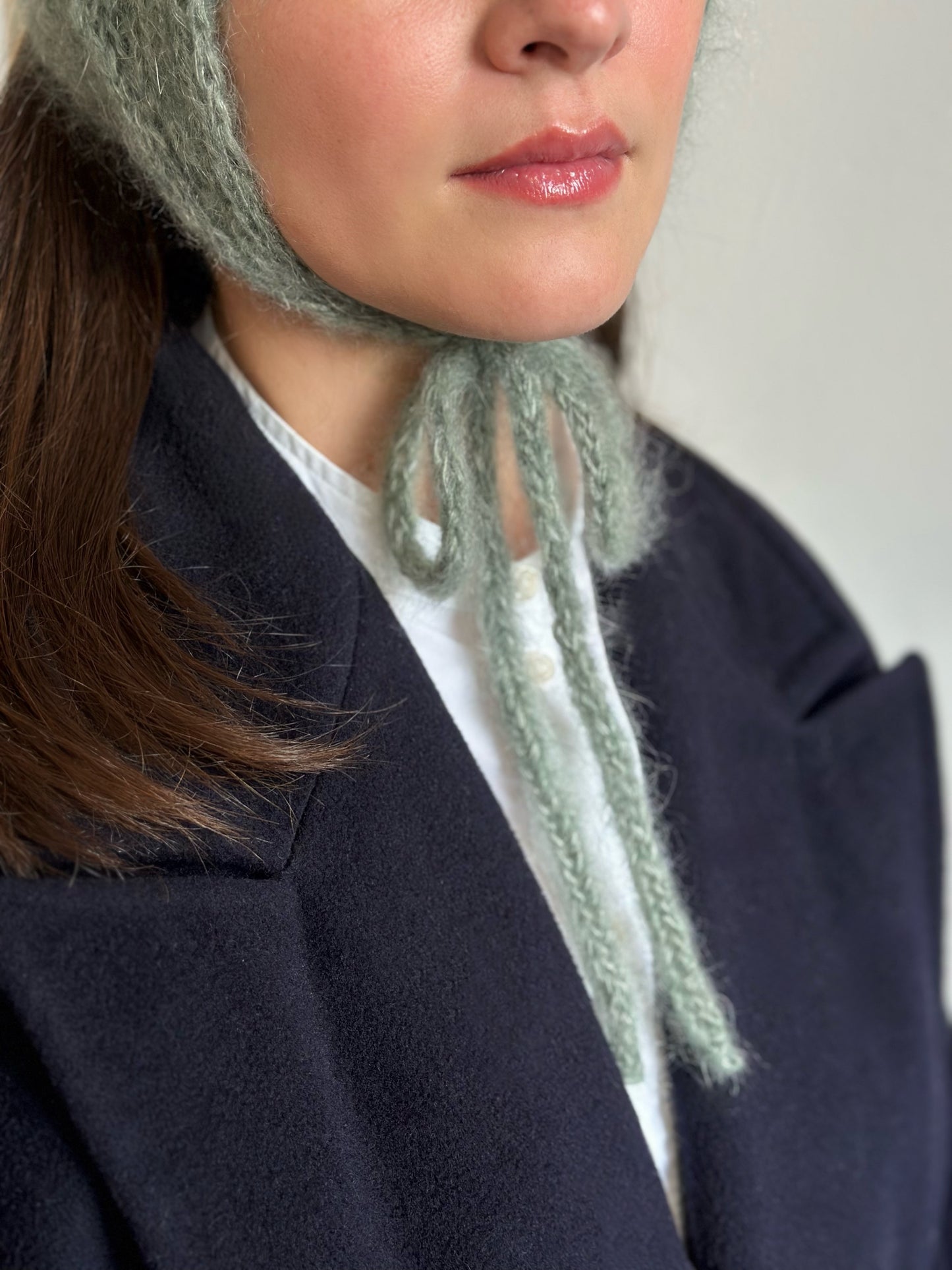 Handmade Silk & Mohair Bonnet - Minted Sage