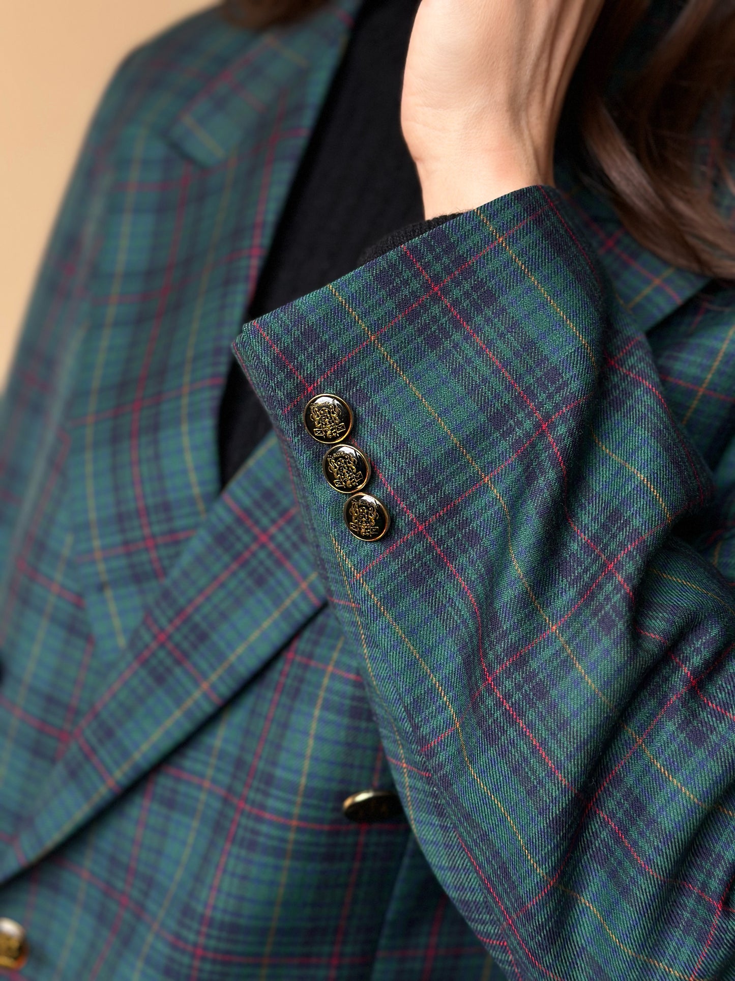 Vintage Green Tartan Blazer