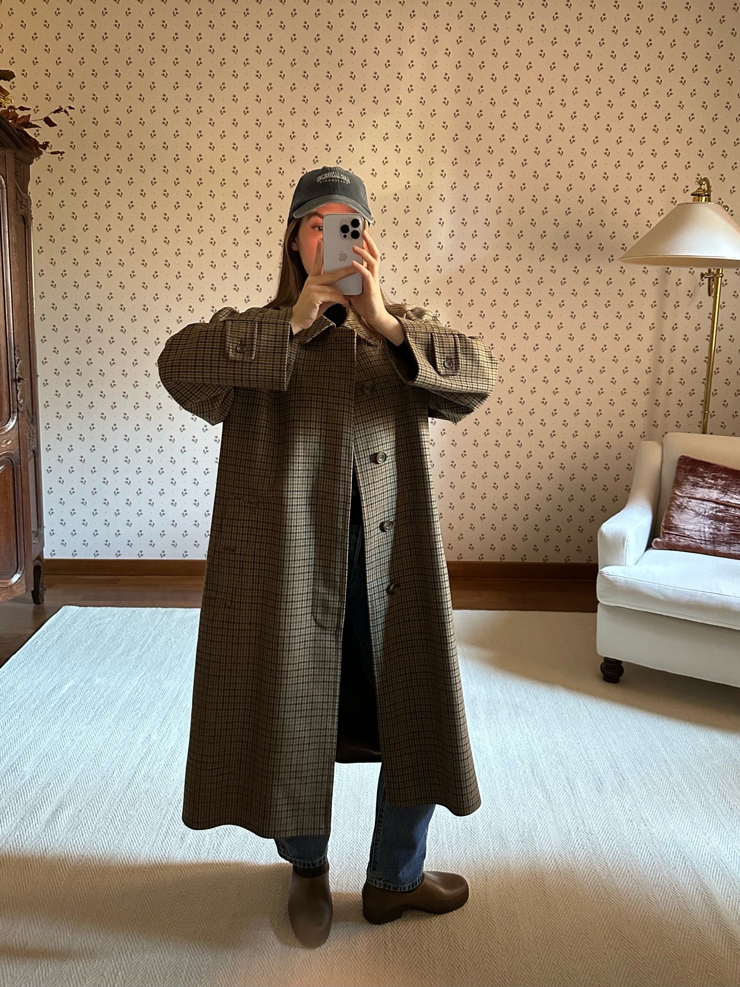 Vintage Original British Pied De Poule Coat