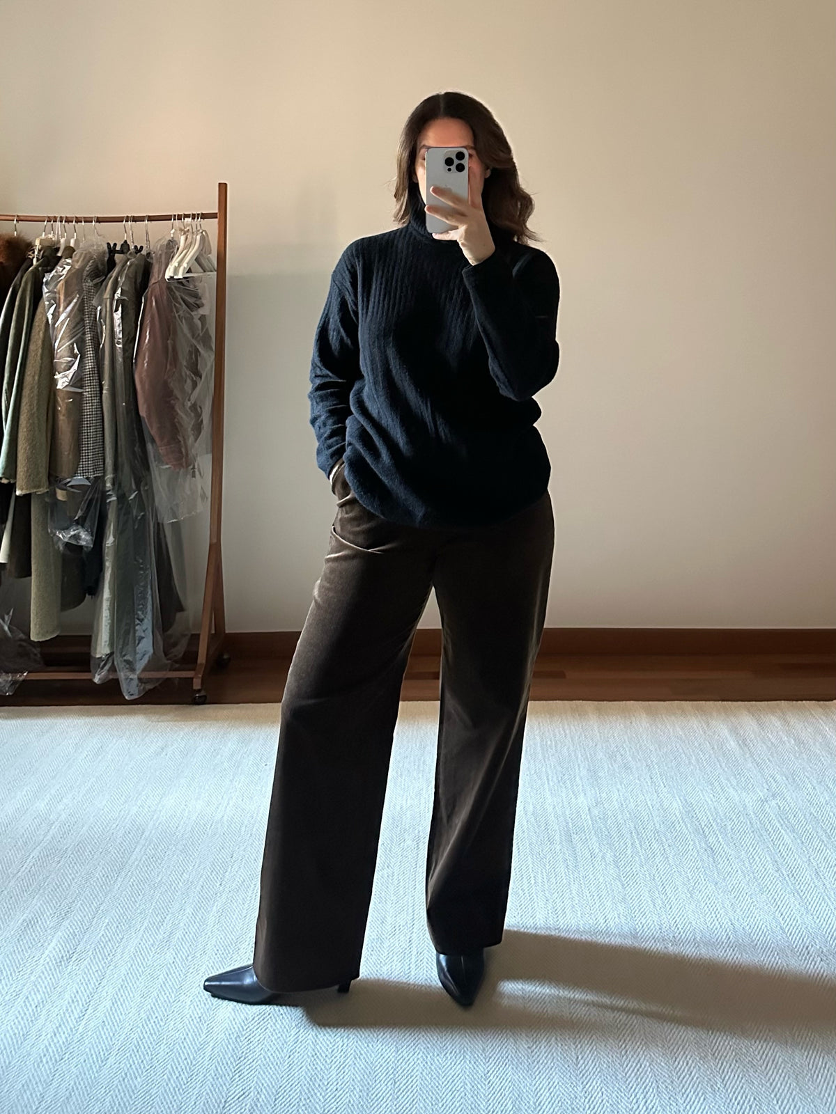 Angora & Lambswool Black Turtleneck