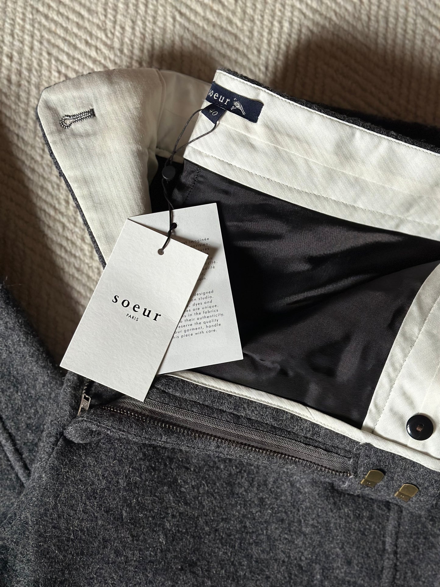 Soeur Paris Boiled Wool Wally Trousers