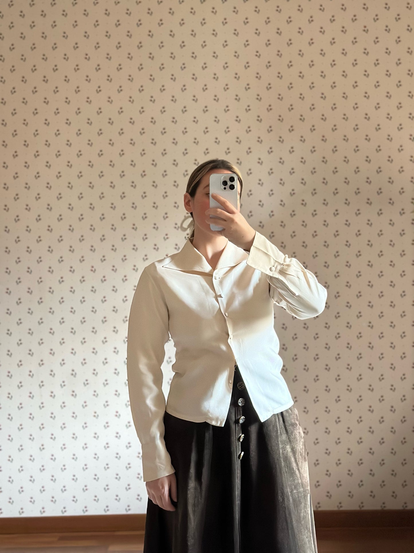 Vintage Pure Silk Ivory Blouse