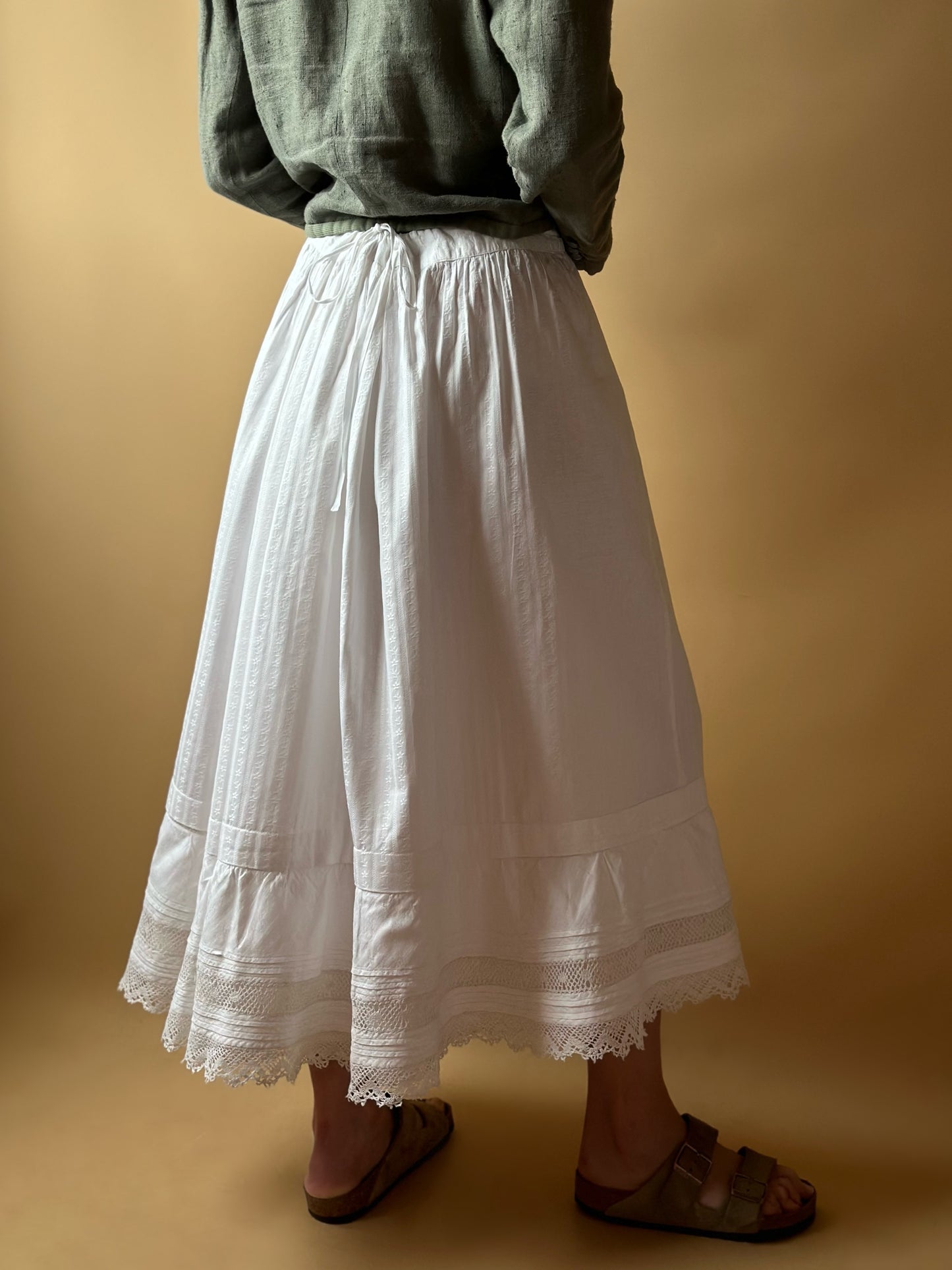 Antique Romantic French Cotton Skirt