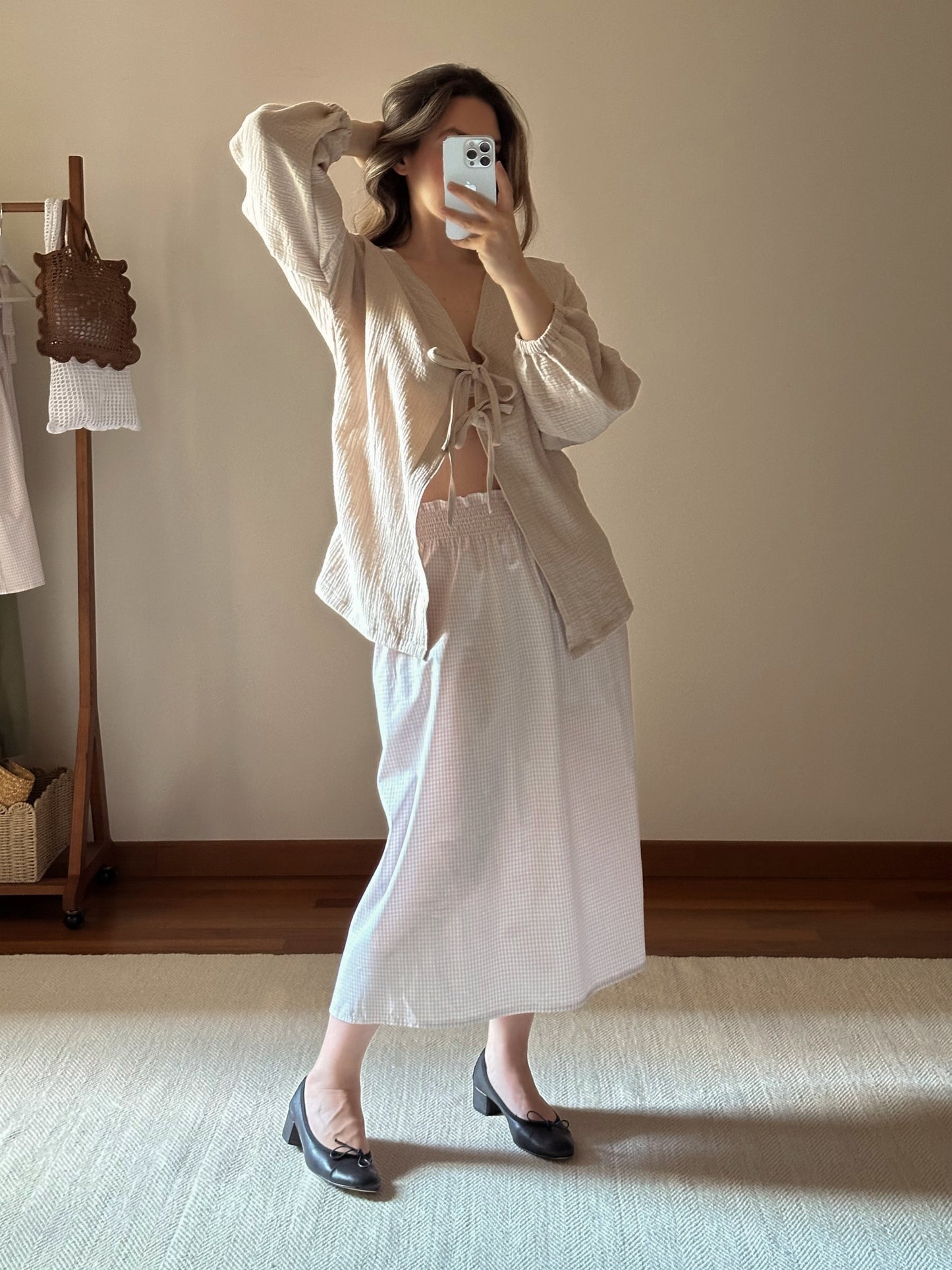 Cotton Muslin Bow Blouse