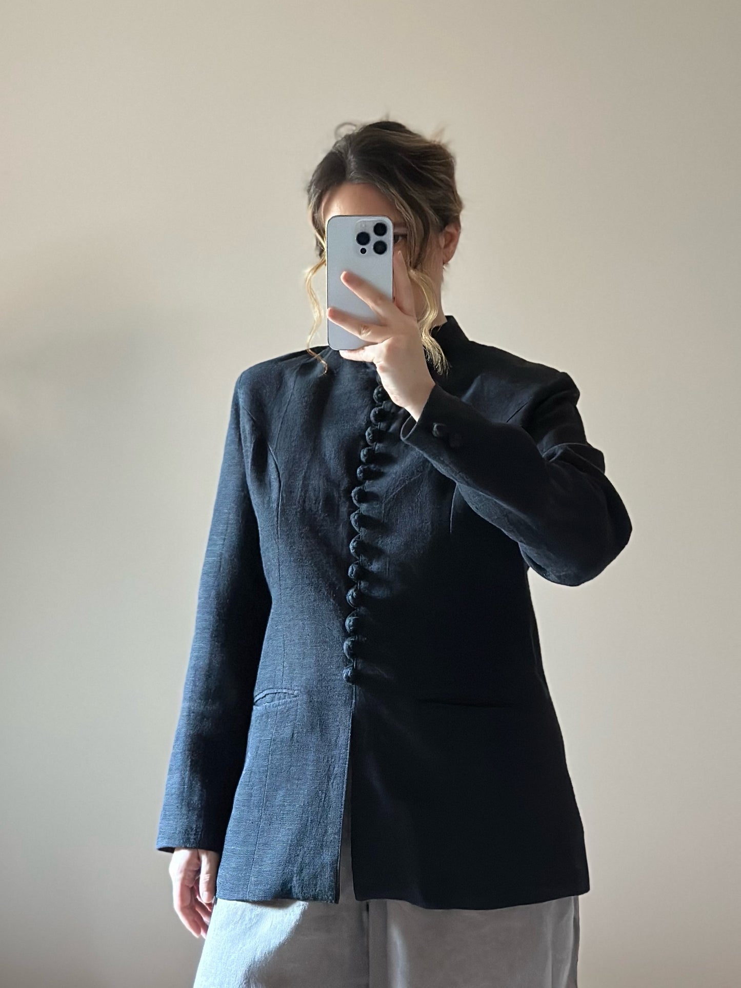 100% Silk Black Blazer