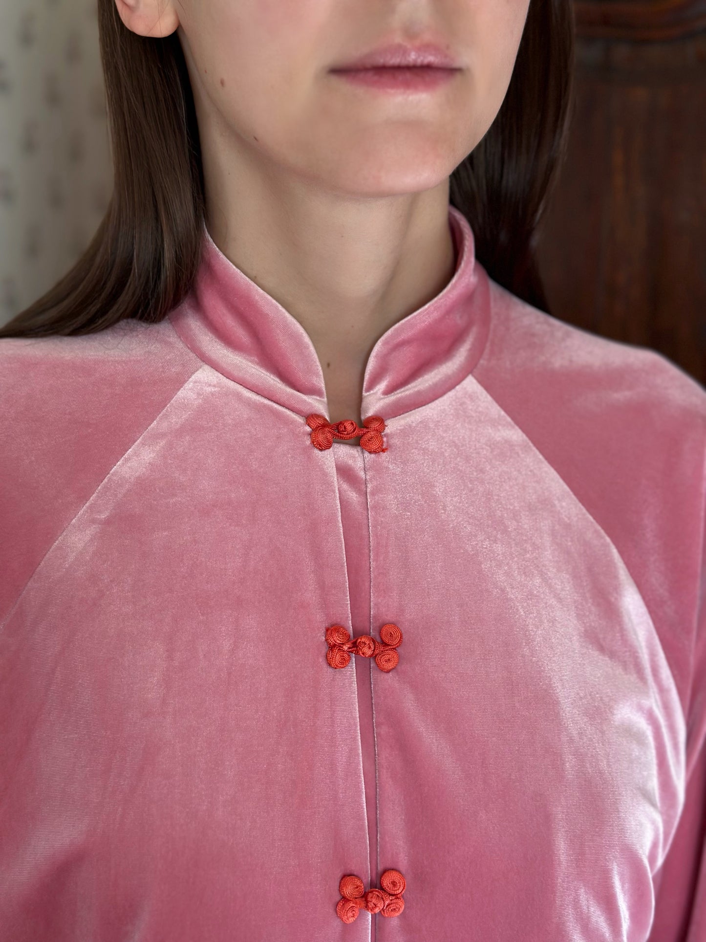 Pink Silk Velvet Jacket