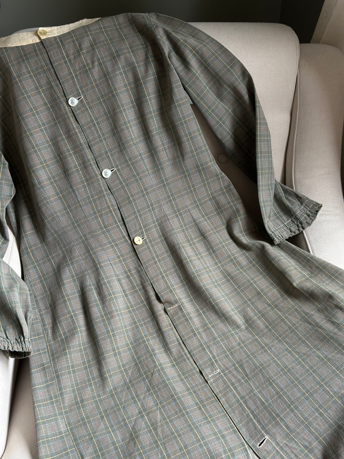 Tailor-Made Sage Green Tartan Dress