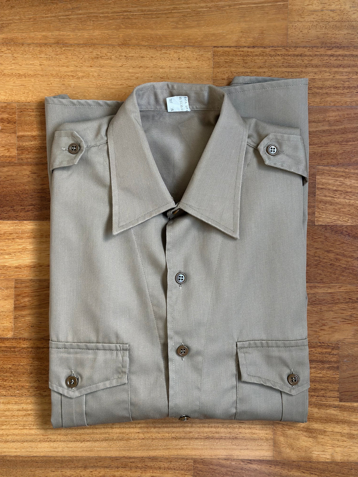 Khaki Cotton Military Shirt