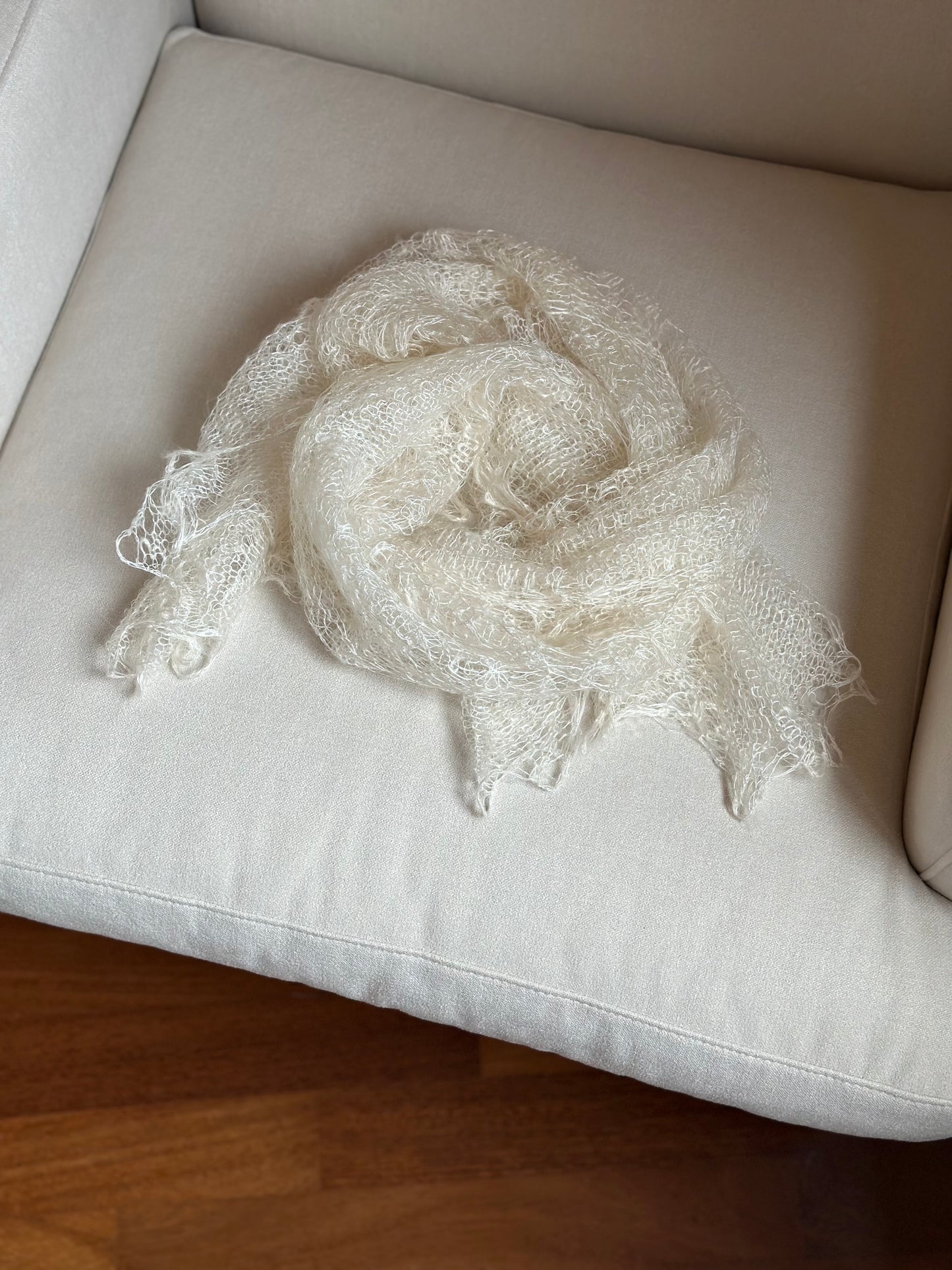 Antique Handmade Silk and Wool Orenburg Shawl