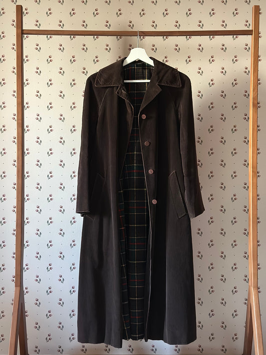 Vintage Chocolate Brown Corduroy Coat