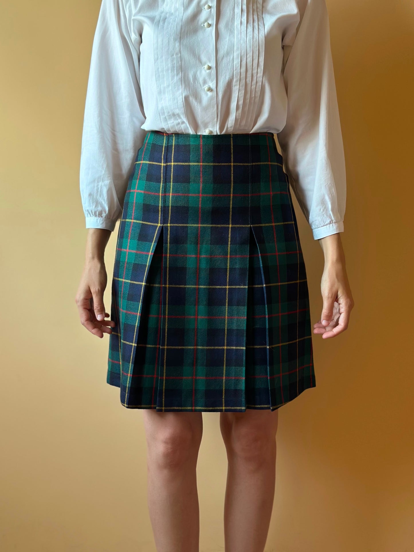 Vintage Deadstock Pure Wool Tartan Mini Skirt