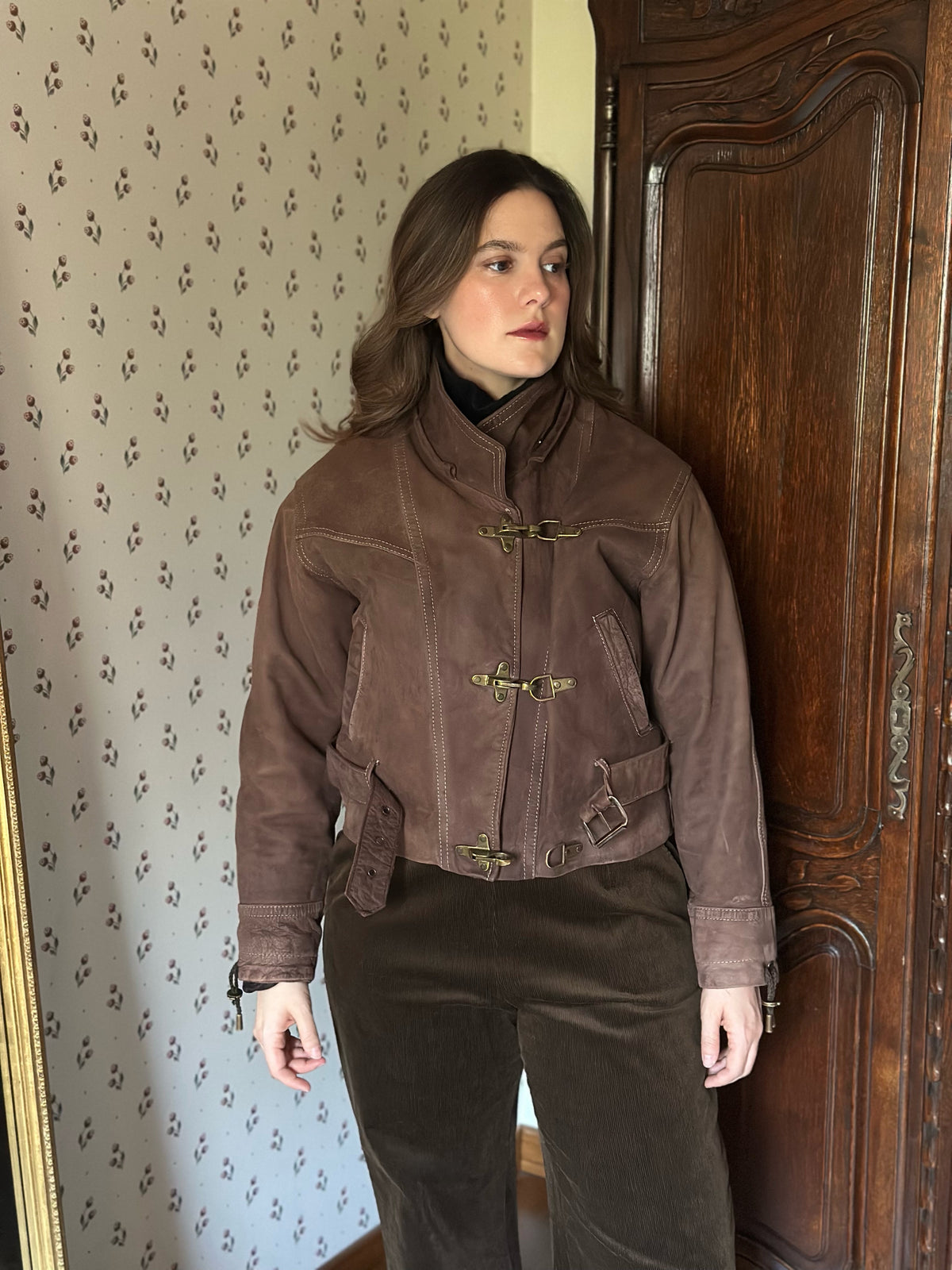 Brown Leather Biker Jacket