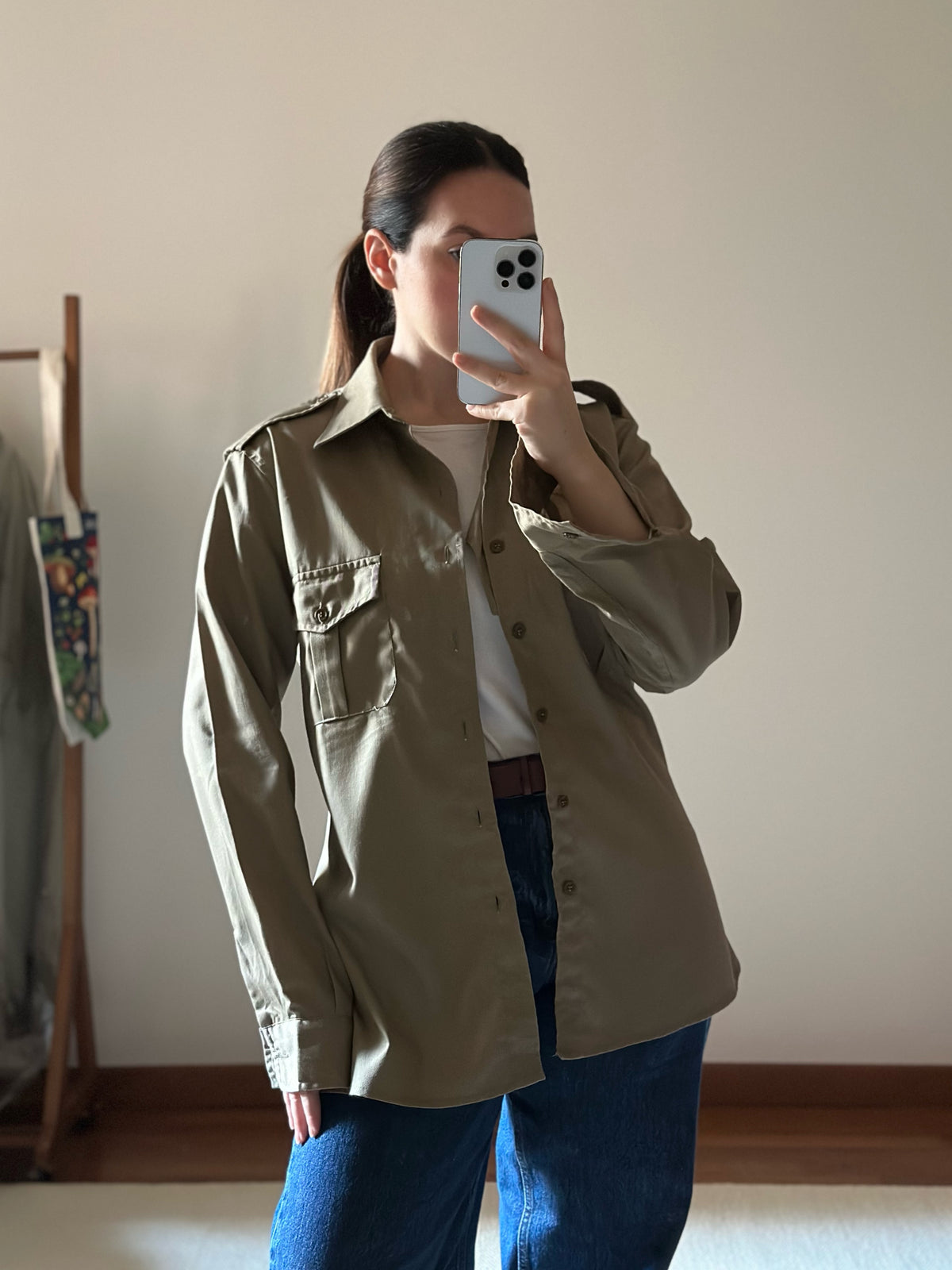 Khaki Cotton Military Shirt