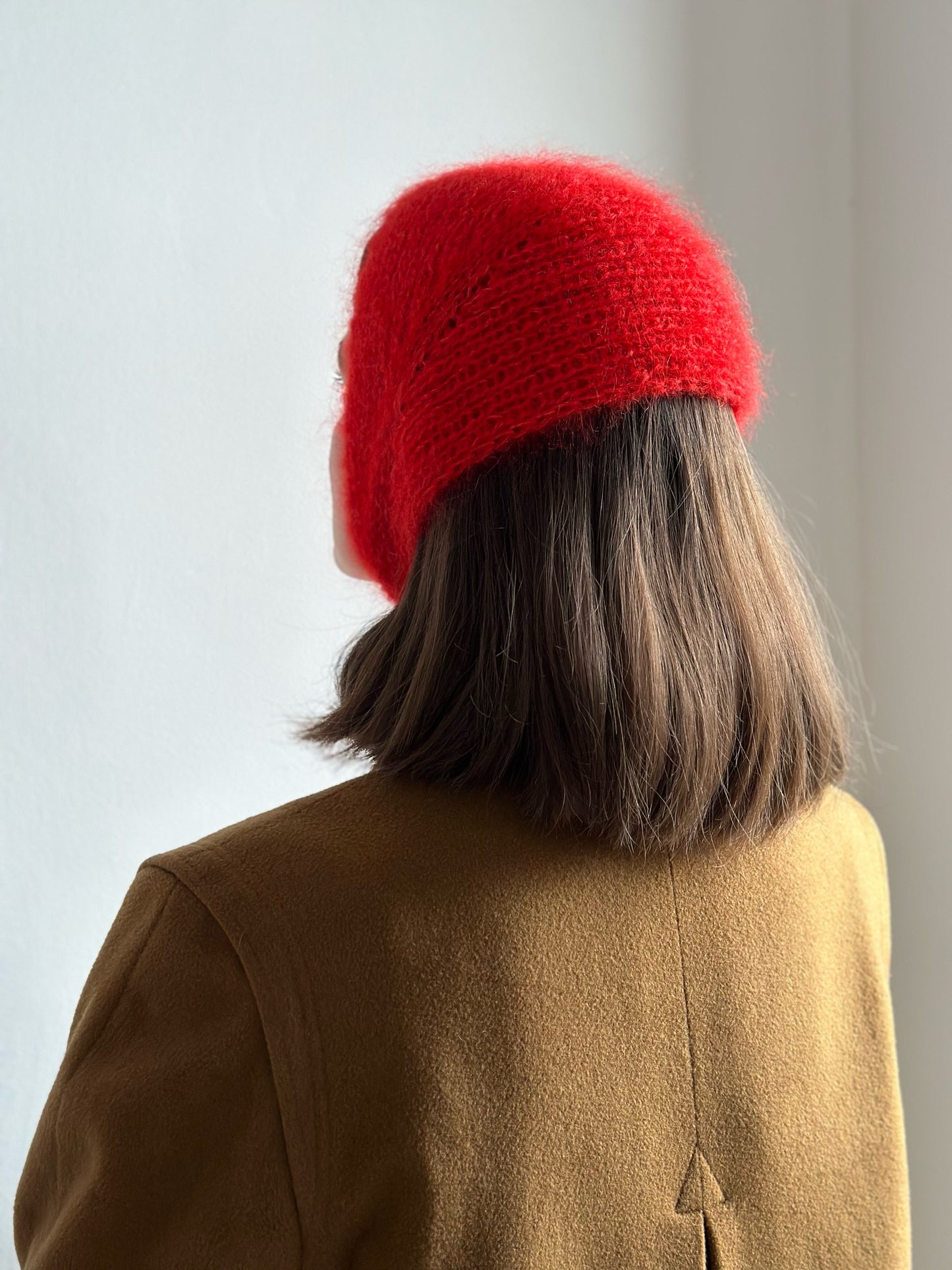 Handmade Silk & Mohair Bonnet - Scarlet Red