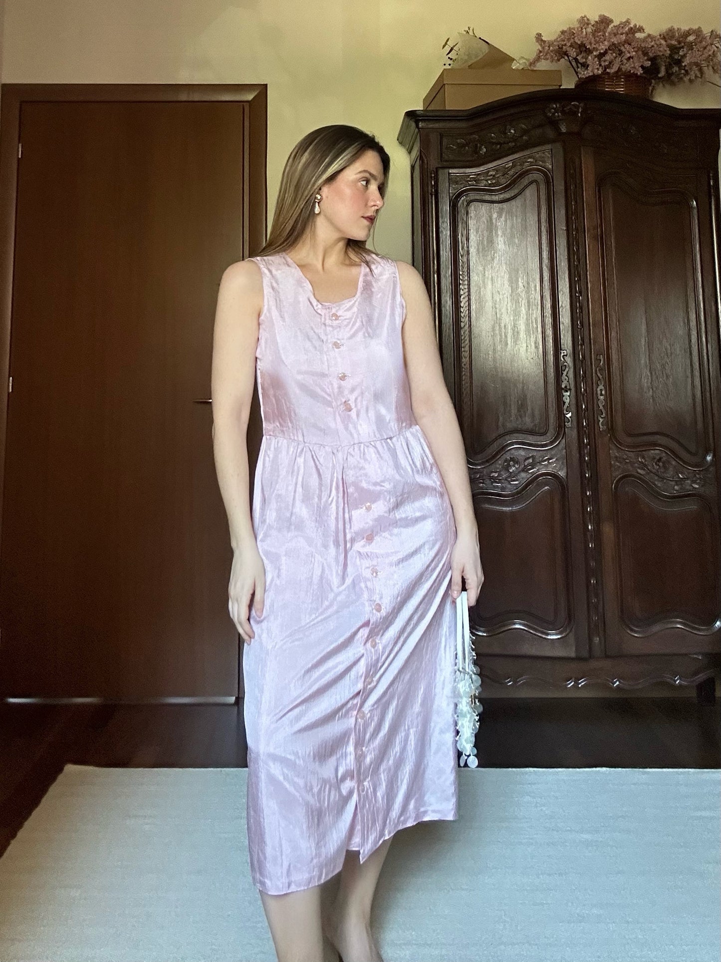 100% Silk Baby Pink Dress
