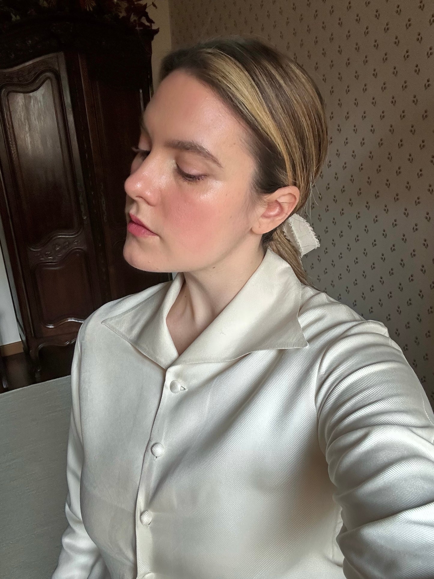 Vintage Pure Silk Ivory Blouse