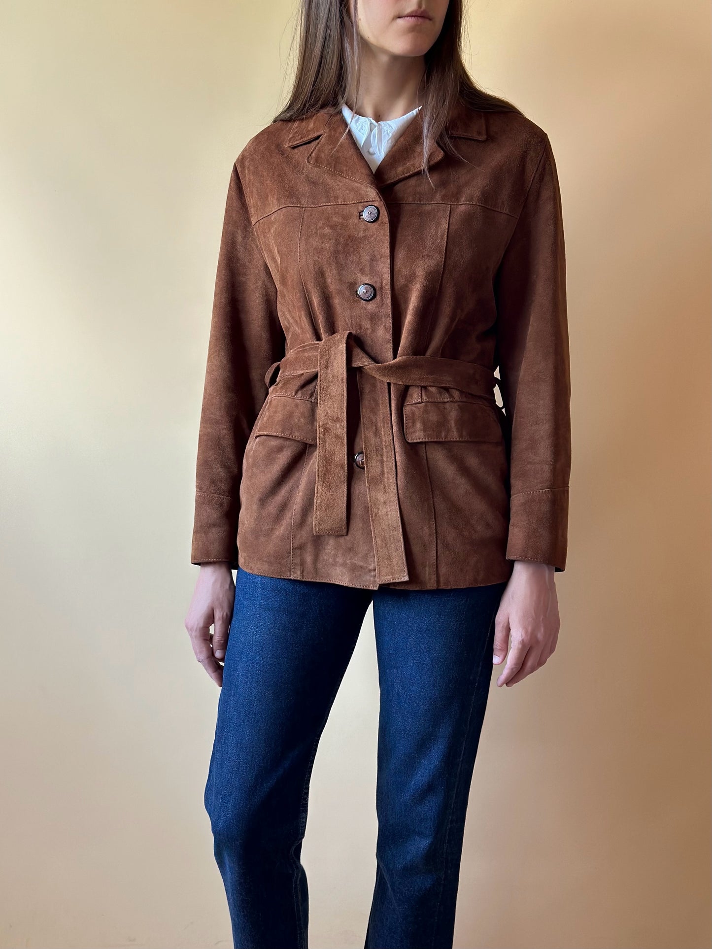 Vintage Belted Suede Jacket