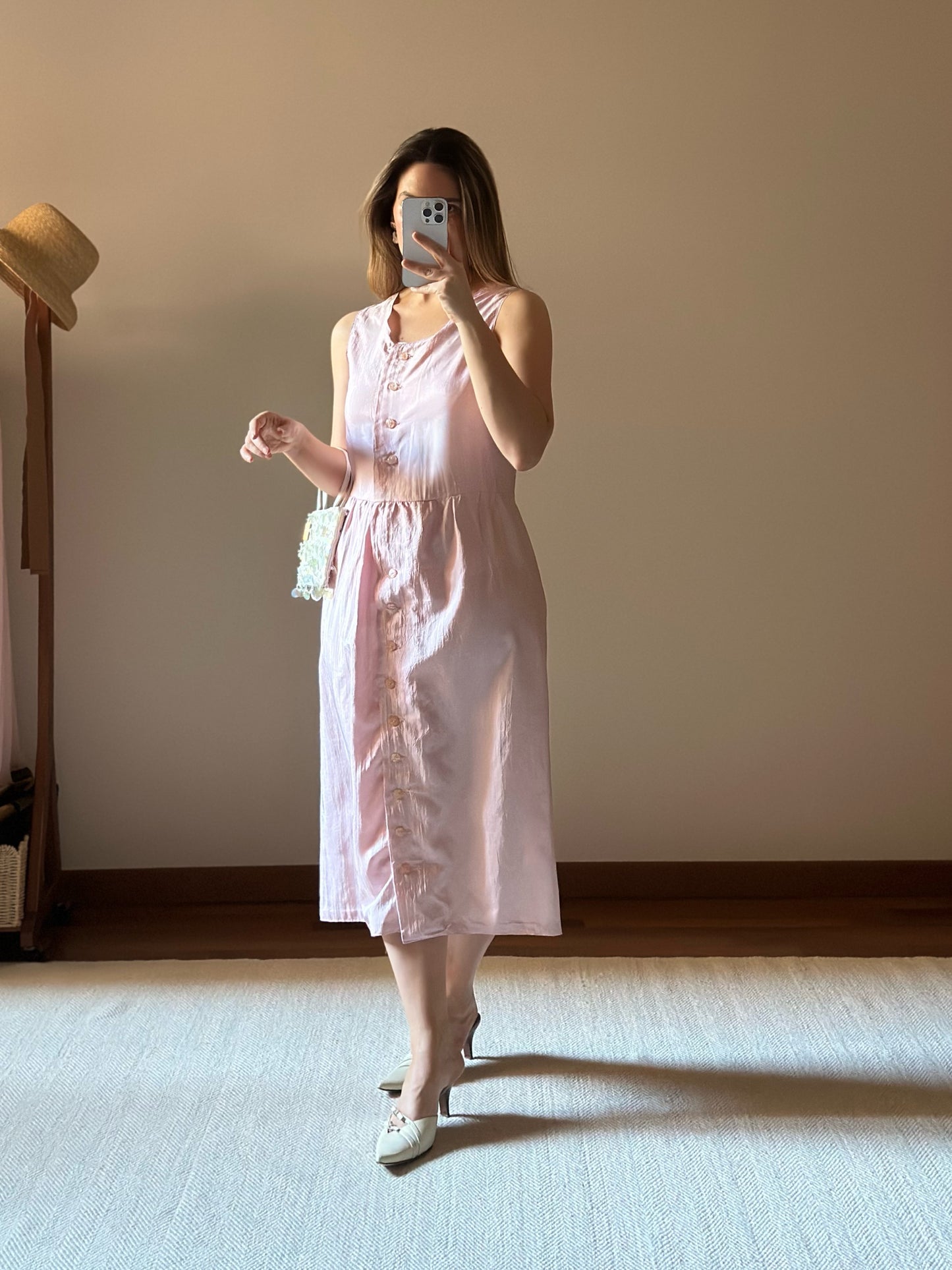 100% Silk Baby Pink Dress