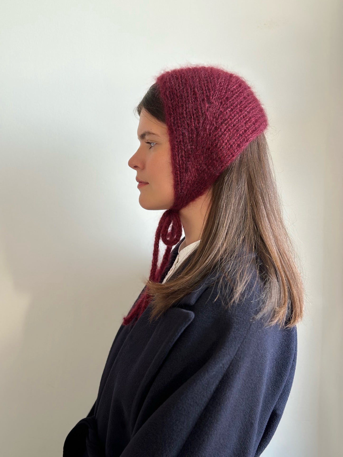 Handmade Silk & Mohair Bonnet -  Deep Merlot