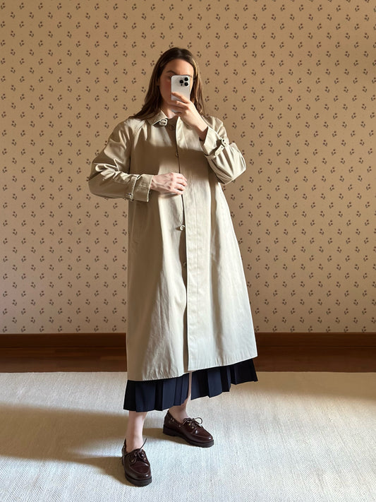 Vintage Korean Beige Trench Coat