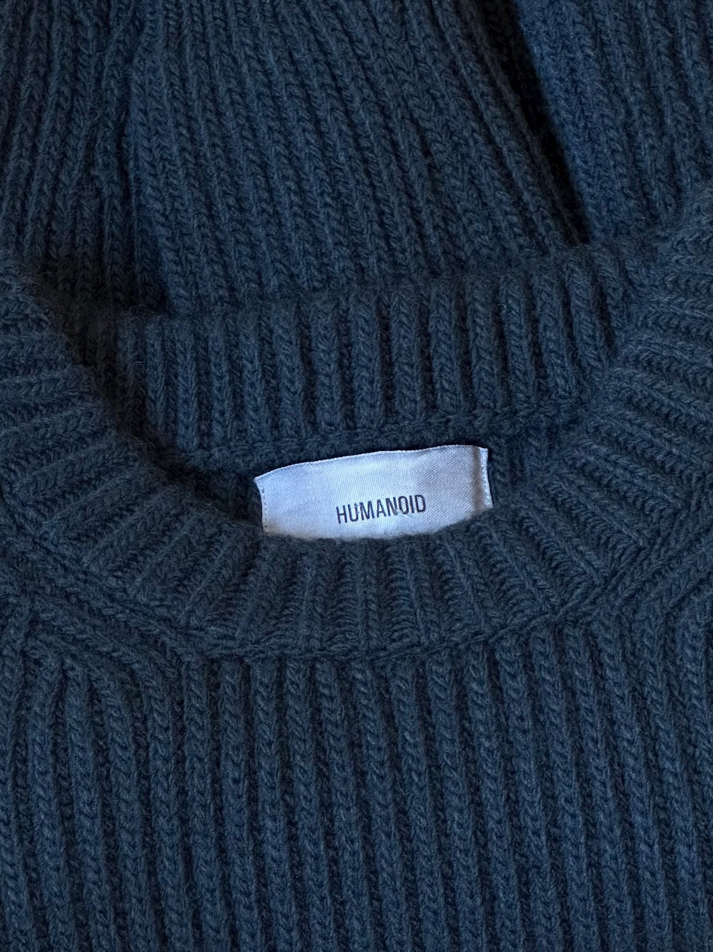 Dark Gray Ribbed Woolen Sweater
