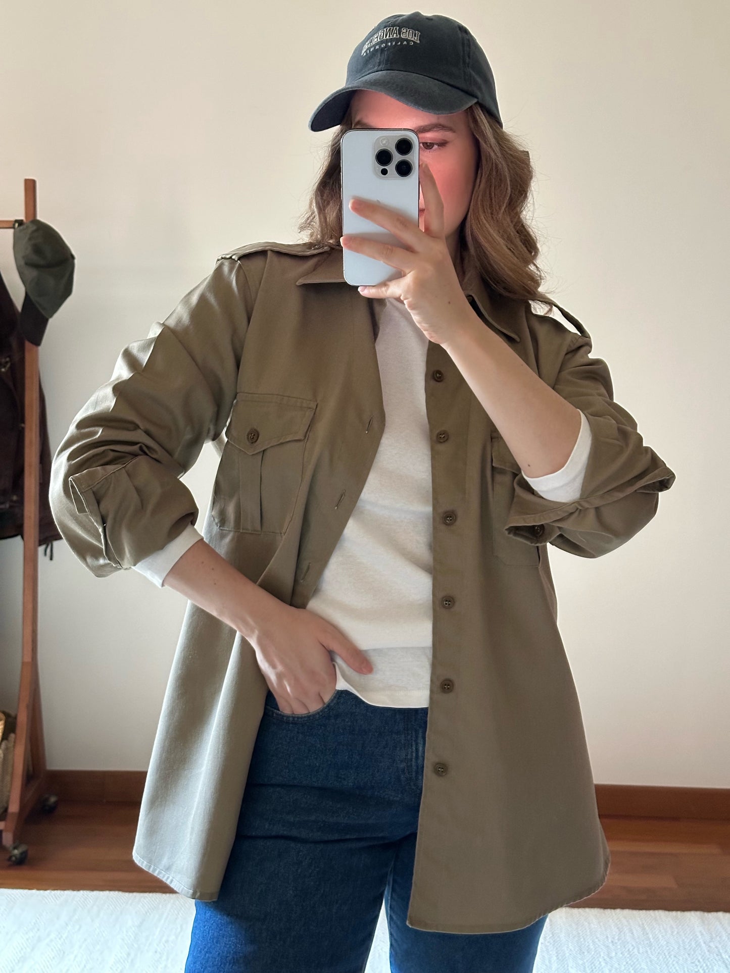 Khaki Cotton Military Shirt/Jacket